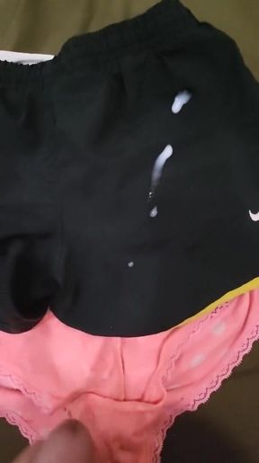 Insemination of Stepsis Panties and Nike Shorts After Her Workout