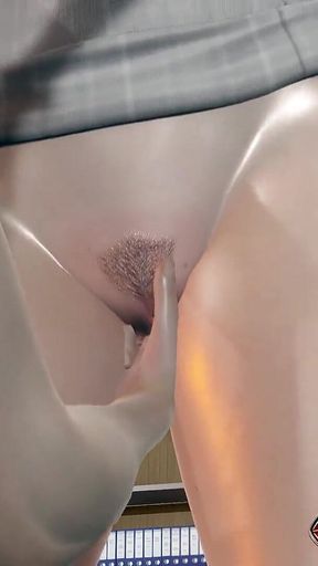 Office Slut Chiyoko in Rule34 Hentai - Playful Big Tits, Standing G-spot Stimulation, and Piledriver Wet Fingering POV Squirt