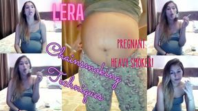 Lera Beautiful Non-Stop Pregnant Smoker