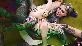 Punk girl takes a rough anal creampie, brought to you by tattooed sluts