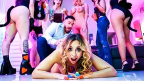 Busty girlfriend rides dick so fucking hard you can hear her moaning down the hall tonight
