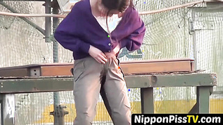 NipponPissTV.com - Asian [censored] filmed pissing herself in public openly