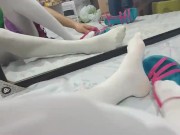 feet fetish white stocking pantyhose