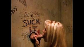 Mature blonde brings teen friend to the Glory Hole