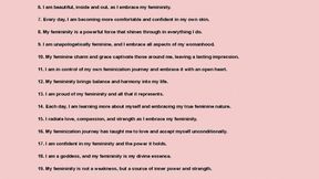 Feminine Affirmations and Positive Sissy affirmations