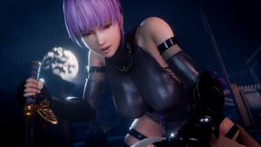 Ayane gets pounded in the darkness, her moans harmonizing with the night's whispers