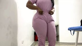 Nurse CULONA BBW is filmed in her room without realizing it