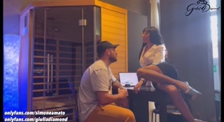 Professor Giulia Diamond fucks her student Simone Amato while tutoring him