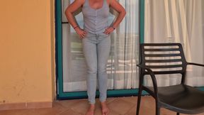 Balcony Full Bladder - Locked and Wetting Jeans