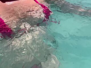 Artemisia Love showing her wet large titties in a micro bikini underwater Link. in bio