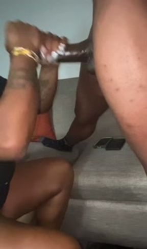 Best handjob pulling on my balls