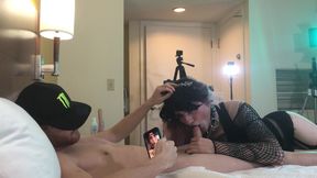 Goth Crossdresser Jade Madison Sucking Cock - Compilation 2