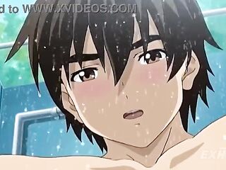 I screw my roommate's constricted ass in the shower - Anime [Uncensored][Subtitle]