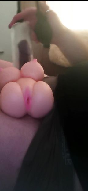 Pumping my big brown dick into a puffy big brown dick.
