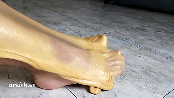 Golden slime fetish feet