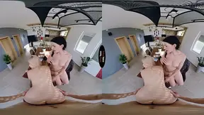 Sexy brunettes Sara Bork and Virgin Butterfly share a lucky stepbro in hot