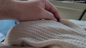 Touching Petite Big Boobs in the Car
