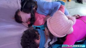 Our stepsisters' pussies are tight and it feels delicious. www.SisOrgy.com