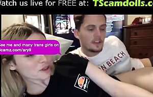Blonde shemale gets sucked by her boyfriend