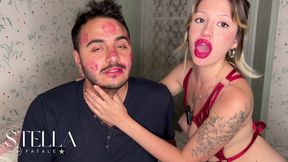 Non Stop Lipstick Kisses All Over His Face