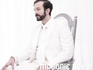 MasonicBoys - Tied virgin twinks rod milked by DILF Tucker Barret