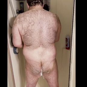 Big Fat Hairy Daddy Taking a Shower