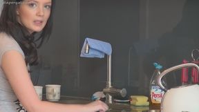 Faye’s Having Fun In The Kitchen In Her Diaper