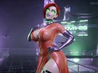 Cyber Catwalk - Nova in Watch-Throughout Red Underware & Futuristic Tease"