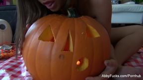 Abigail Mac's Spooky Solo Session with a Pumpkin - A Halloween Treat!
