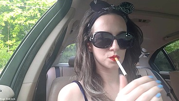 Sage Eldritch Red Lipstick Cigarette Smoking: Inhales & Exhales