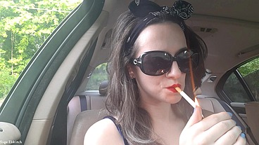 Sage Eldritch Red Lipstick Cigarette Smoking: Inhales & Exhales