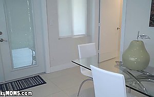 My small titted MILF stepmom waiting me in sexy lingerie