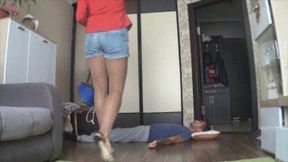 Pump up his belly until he bursts a