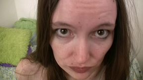 saphire rae milf in pantyhose gives pov blowjob & swallows