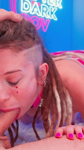 POV Eva Fay Blowjob & Pussy Fucking - Alternative Girl in Pink Lingerie