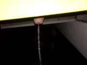 Uncut twink cock piss out of balcony