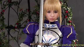 ”Japanese gorgeous babe in her uniform being pleased”