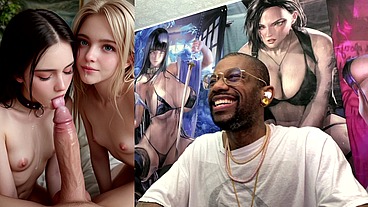 Tight Petite Teen Girls Making A Hard Goon Cock Cum Extremely Fucking Hard, AI Generated