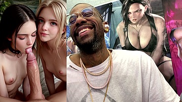 Tight Petite Teen Girls Making A Hard Goon Cock Cum Extremely Fucking Hard, AI Generated