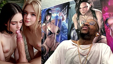 Tight Petite Teen Girls Making A Hard Goon Cock Cum Extremely Fucking Hard, AI Generated
