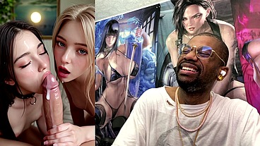Tight Petite Teen Girls Making A Hard Goon Cock Cum Extremely Fucking Hard, AI Generated