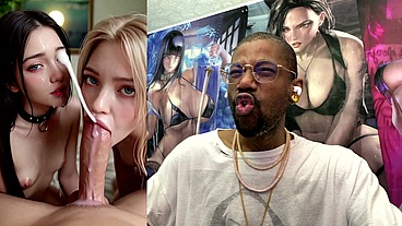 Tight Petite Teen Girls Making A Hard Goon Cock Cum Extremely Fucking Hard, AI Generated