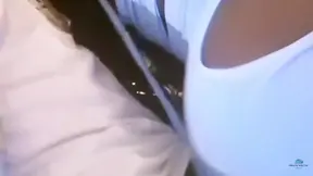 Hot ebony girl picked up at beach party