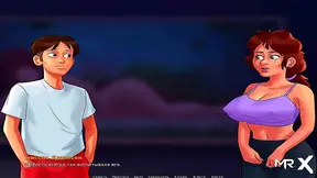 Nerd Character 80 Receives Steaming creampie in Summer Romance Anime Game