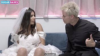 Busty brunette bride cheats on her husband with big dick