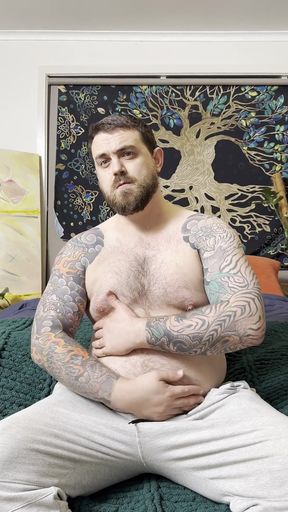 Big Chub Plays with His Belly Then Blows a Fat Load