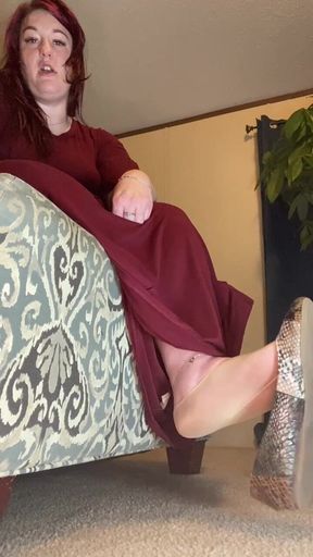 She Dangles and Shakes Her Foot While Instructing You to Cum -part 1 Out of 2