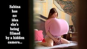 Hidden POV - Secretly Watching Sabina Stuffing & Humping Balloons