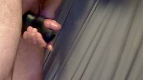 Double cumshot with masturbator