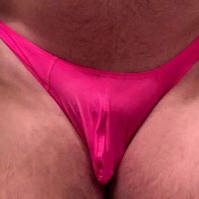 Cumming in teenager&rsquo;s pink thong